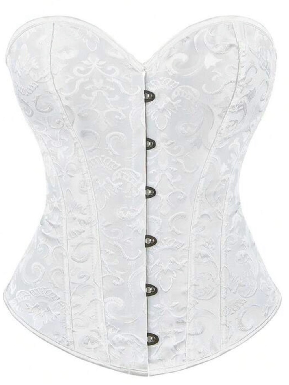 SHEIN White Floral Lace Strapless Corset Bustier